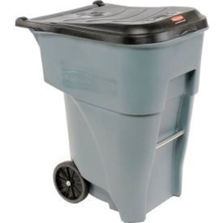 RUBBERMAID COMMERCIAL 95 Gallon Rubbermaid Large Mobile Waste Receptacle - Gray With Lid FG9W2200GRAY